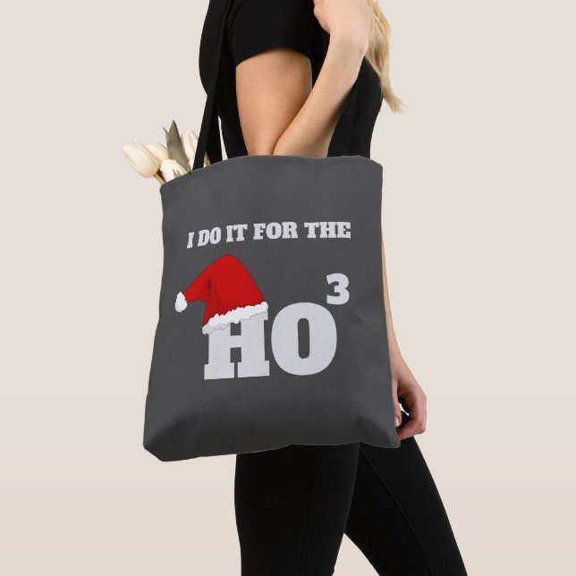 Bolsa Tote Faço isso para o texto do boné de Natal engraçado (Close Up)