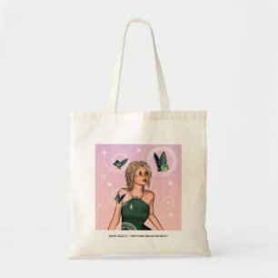 Bolsa Tote Fada Borboleta Brilhante Arte de Fantasia
