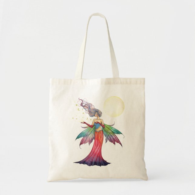 Bolsa Tote Fada Coletora de Estrelas Arte (Frente)