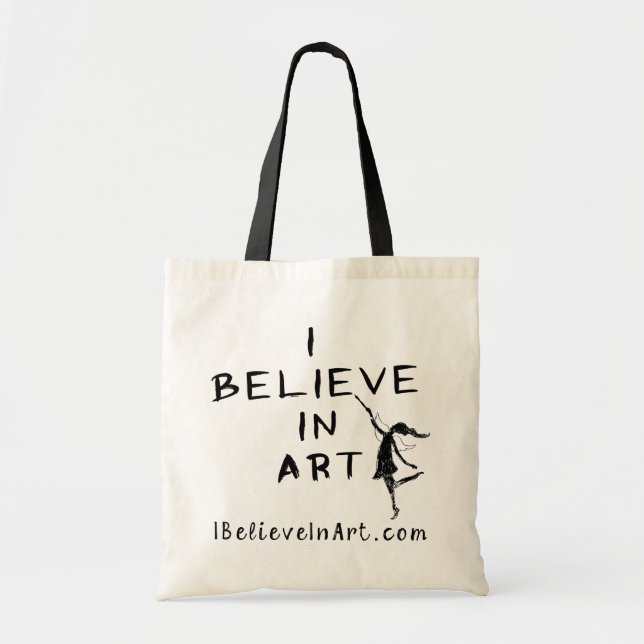 Bolsa Tote Fada da arte: Eu acredito no promocional da arte (Frente)
