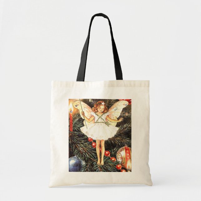 Bolsa Tote Fada de árvore de Natal (Frente)