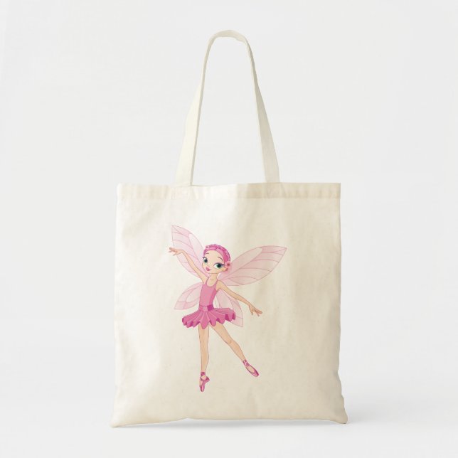 Bolsa Tote Fada De Ballerina Rosa Elegante Para Amantes De Da (Frente)