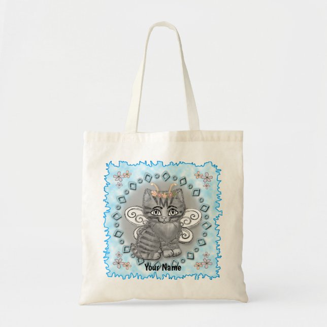 Bolsa Tote Fada de Gato Listrado  (Frente)