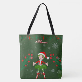 Bolsa Tote Fada de Natal Personalizada Fofa Ballet