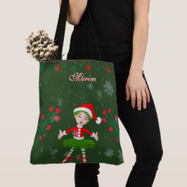 Bolsa Tote Fada de Natal Personalizada Fofa Ballet