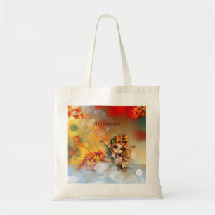 Bolsa Tote Fada de outono-Cura com Folhas de Fallen