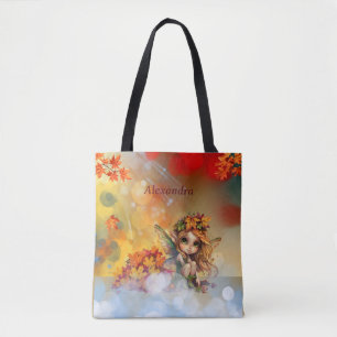 Bolsa Tote Fada de outono-Cura com Folhas de Fallen