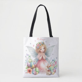Bolsa Tote Fada de Primavera de Páscoa de de Aquarela