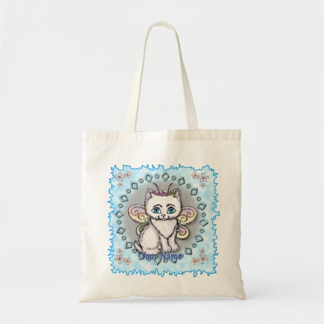Bolsa Tote Fada do Gato Branco (Frente)