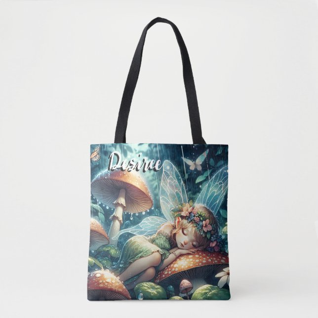 Bolsa Tote Fada Etérea Dormindo em um Cogumelo (Frente)