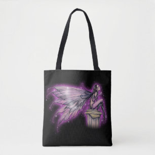 Bolsa Tote Fada Mística Magia Fantasia Arte Fadas Roxas