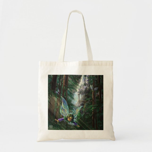 Bolsa Tote Fadas da Floresta e Castelo da Cachoeira (Frente)