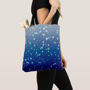 Bolsa Tote Faíscas de Natal Estrelas Céu Azul