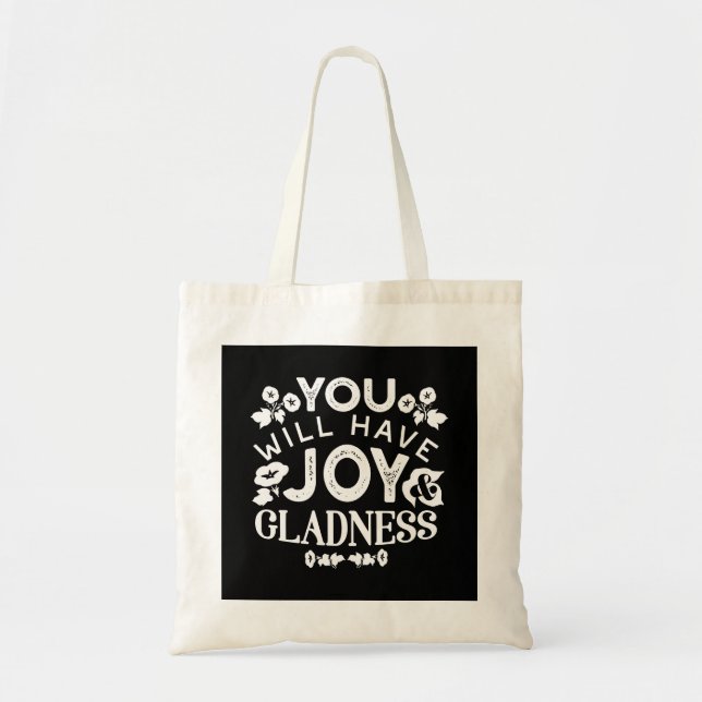 Bolsa Tote Faith and Happiness – Joy and Gladness Quotes (Frente)