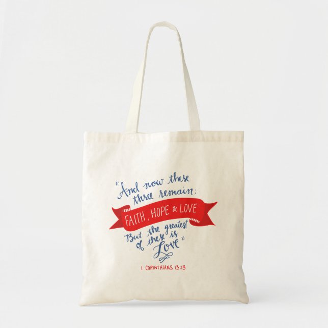 Bolsa Tote Faith Hope e Love 2 (Frente)