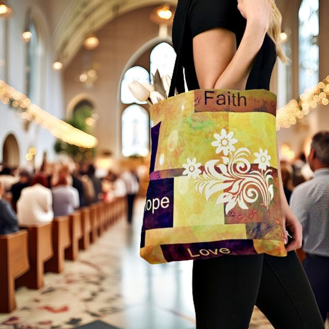 Bolsa Tote Faith Hope Love (Criador carregado)