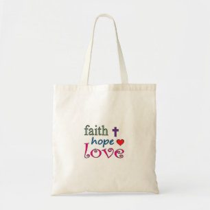 Bolsa Tote Faith Hope Love Cross Heart