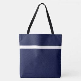 Bolsa Tote Faixa de Acabamento Branca Esportiva Moderna no Az
