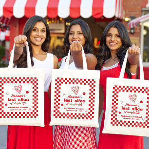 Bolsa Tote Faixa de Aniversário de Solteira Last Slice Pizza