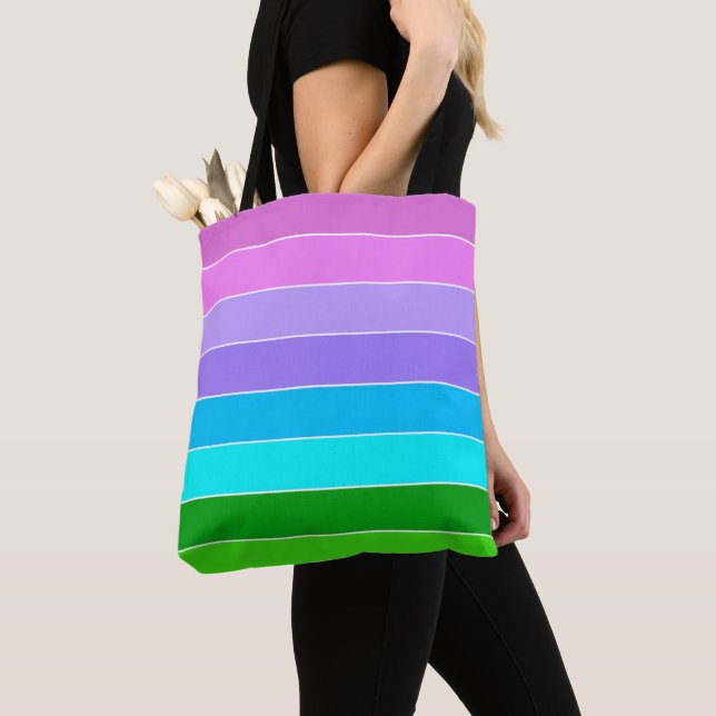 Bolsa Tote Faixa de cores da Sereia (Close Up)
