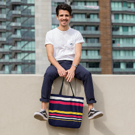 Bolsa Tote Faixa de cores plana