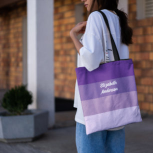 Bolsa Tote Faixa Horizontal Roxo do Colorblock