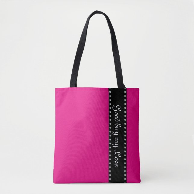 Bolsa Tote Faixa Negra Fronteira com pontos prateados (Frente)