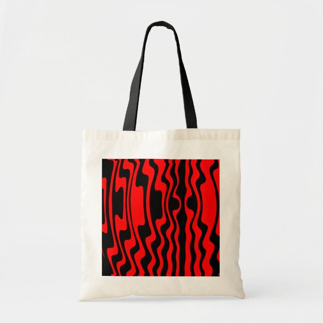 Bolsa Tote Faixa ondulada - Preta e Vermelha (Frente)