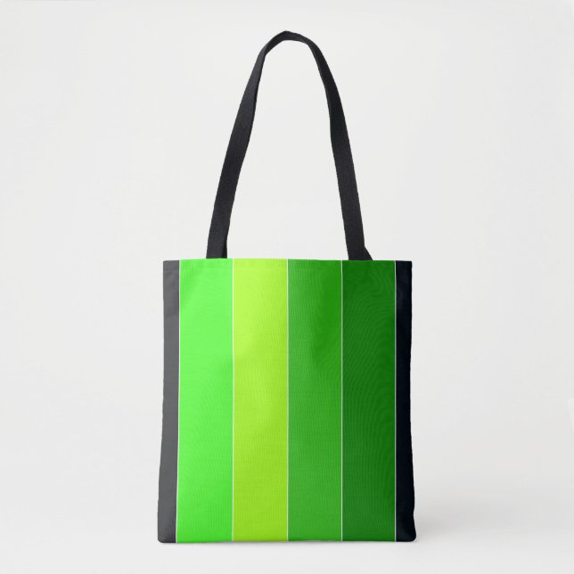 Bolsa Tote Faixa Vertical Preta Verde (Frente)