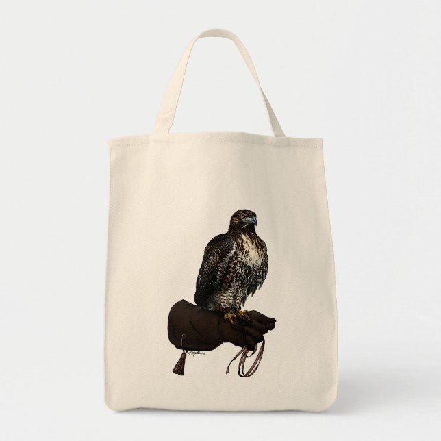 Bolsa Tote Falcão de cauda vermelha na luva (Frente)