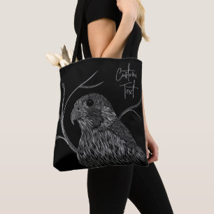 Bolsa Tote Falcão Peregrino em Ramais de Árvore com Escrita M