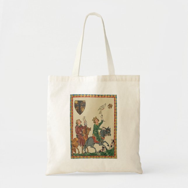 Bolsa Tote Falcoaria, Códice Manesse do Século XIV (Frente)