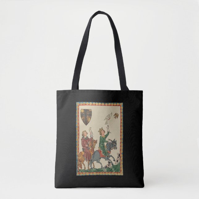 Bolsa Tote Falconry, 14th Century Codex Manesse (Frente)