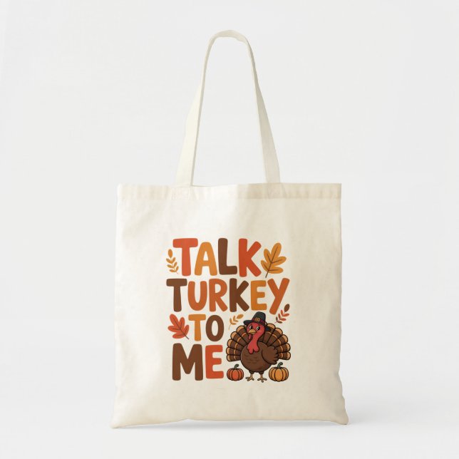 Bolsa Tote Fale Comigo Com A Turquia Ação De Graças (Frente)