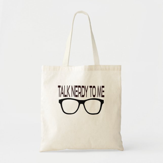 Bolsa Tote Fale Comigo Com Óculos de Geek Pretos (Frente)
