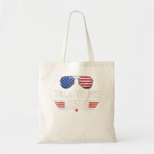 Bolsa Tote Fale comigo Jesus Óculos América Bandeira 4º de Ju