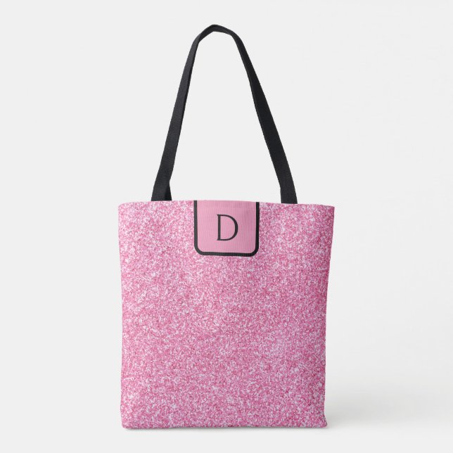 Bolsa Tote Falha de tinta digital Elegante do RPink Glitter e (Verso)