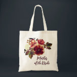 Bolsa Tote Fall Floral Madre da Noiva do Casamento<br><div class="desc">A mãe casamento outono do saco de tote Bride retrata um design floral de aquarela de outono com elegante laranja queimado e flores cor-de-rosa e verde. A bolsa pode ser personalizada para a sua festa noiva.</div>