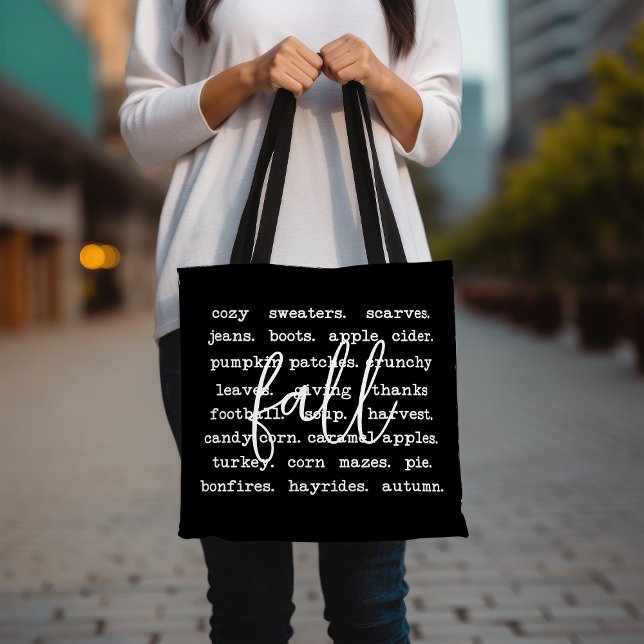 Bolsa Tote Fall Season Cozy Sweater Scarves Design, Pumpkin (Criador carregado)