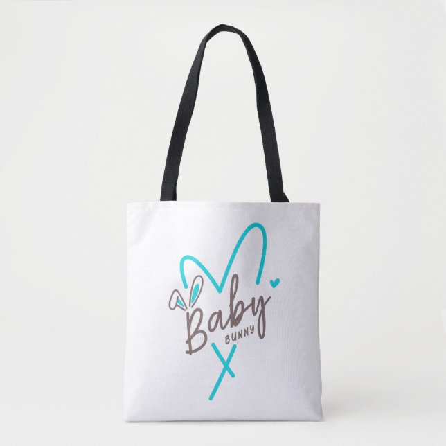 Bolsa Tote Família Combinando Coelho de Bebê de Páscoa (Frente)