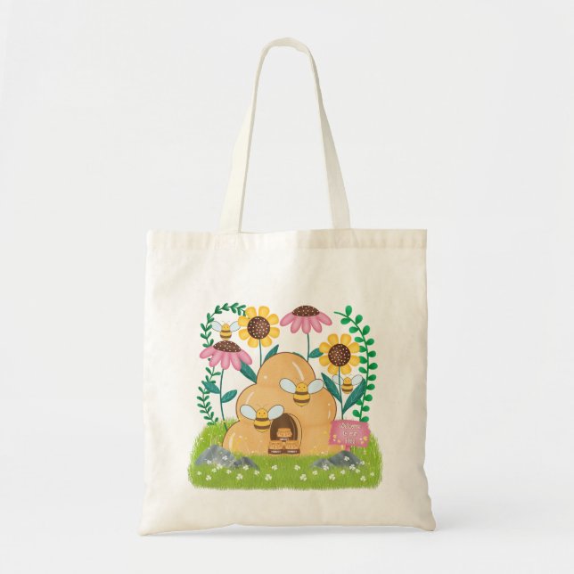 Bolsa Tote Família de Abelhas Melíferas (Frente)