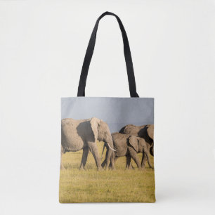 Bolsa Tote Família de Elefantes Caminhando