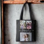 Bolsa Tote Família de Fotografias Personalizada Personalizada<br><div class="desc">Colagem de Fotografias Saco de Modelo Personalizado Único de 4 Fotografias de Ricaso - apresentado com uma impressionante tipografia familiar</div>