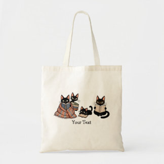 Bolsa Tote Família de Gato Preto Presente Vintage Aconchegant