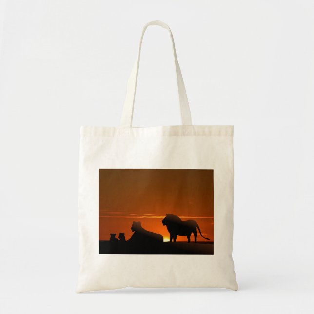Bolsa Tote família de leões (Frente)