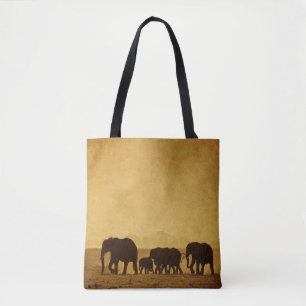 Bolsa Tote Família do elefante