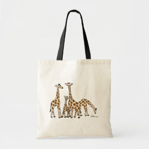 Bolsa Tote Família do girafa em Brown e na sacola bege