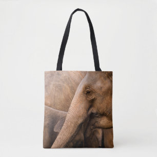 Bolsa Tote Família Elefante: Vida Selvagem Majestosa