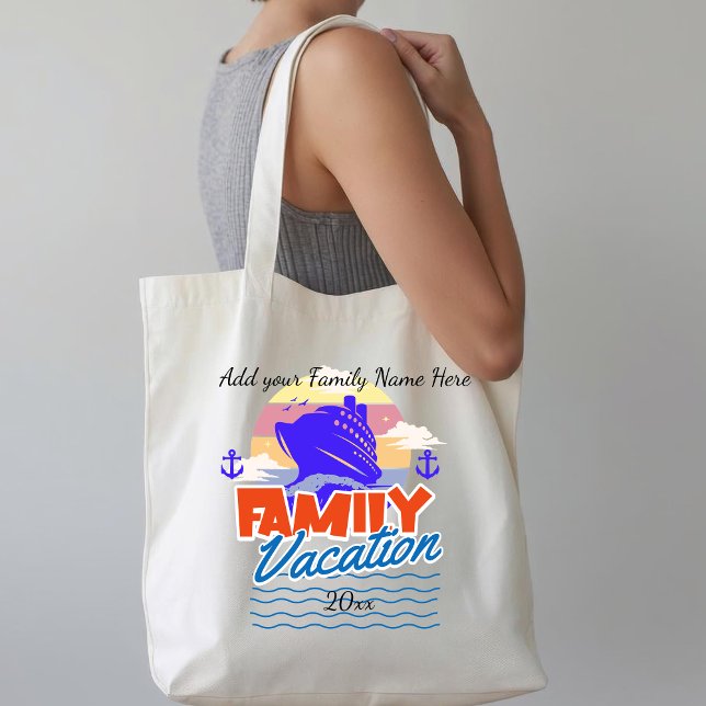 Bolsa Tote Family CRUISE Blue/Orange Sunset PERSONALIZE (Criador carregado)