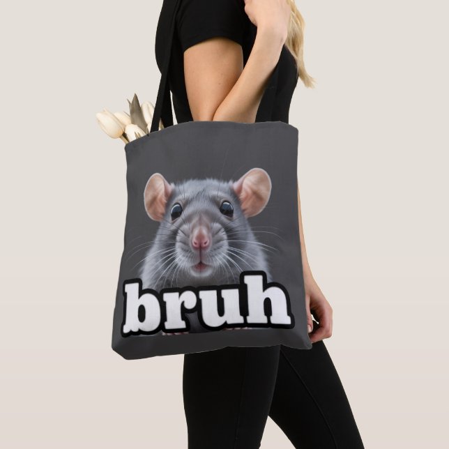 Bolsa Tote Fancy Rat Rodent Owner Meme Bruh Pet Rat Lover  (Close Up)